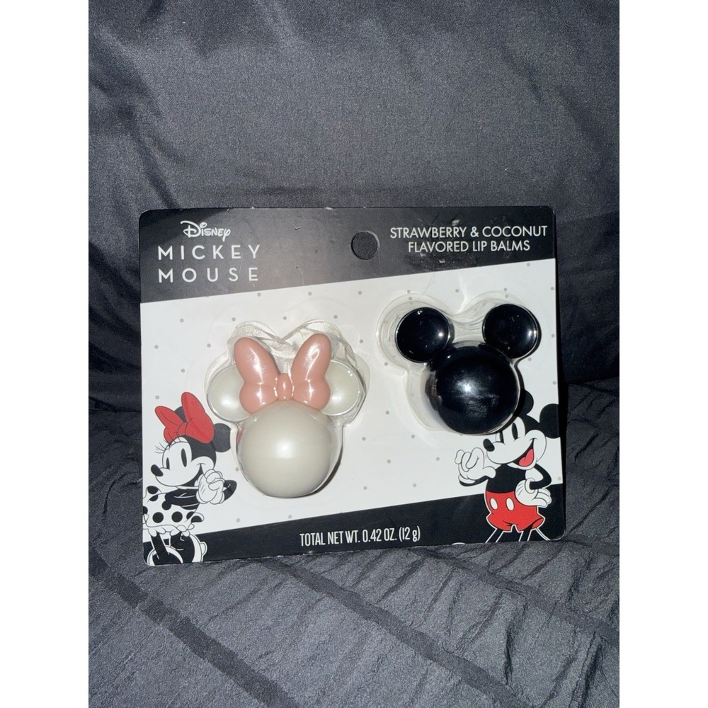 Disney Mickey Mouse & Minnie Mouse Strawberry/Coconut Flavored LipBalms New Box1